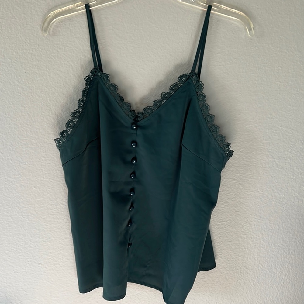 Emerald green camisole. Size Large. Never worn like new condition.